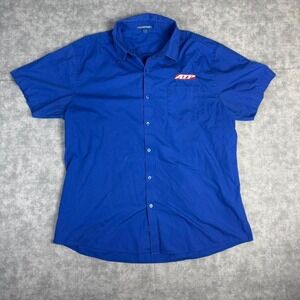Port Authority ATP Work Shirt Blue Short Sleeve Button Up Size XL